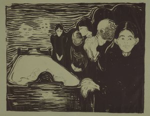 死の床で。 1896 作： Edvard Munch