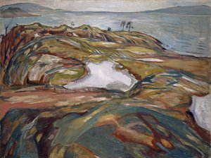 沿岸景観、1918 作： Edvard Munch