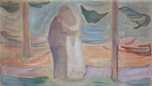 ビーチでのカップル 作： Edvard Munch