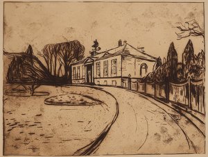 ハウス。 1902 作： Edvard Munch
