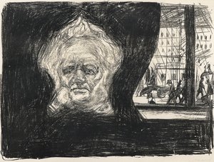 1902年、グランドホテルのカフェにいるヘンリックイプセン 作： Edvard Munch