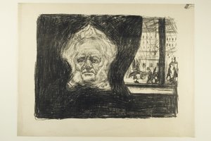 グラン・カフェでのヘンリック・イプセン 作： Edvard Munch