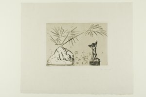 彫刻のあるインテリア 作： Edvard Munch