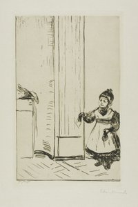 子供がいるインテリア。 ローター・リンデ 作： Edvard Munch