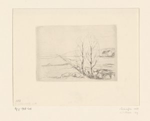 家のある風景 ノルウェーの風景（原題） 作： Edvard Munch