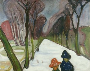 アベニューの新しい雪 作： Edvard Munch