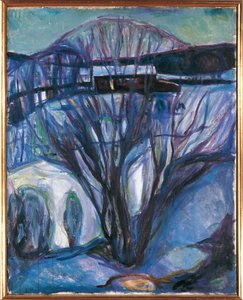 ノルウェー、オスロ、冬景色、エーケリー 作： Edvard Munch
