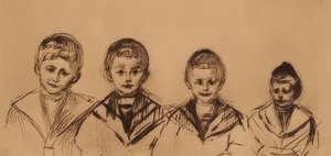 4つのリンデンボーイズの肖像画。 1902 作： Edvard Munch