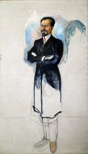 アーネストティエル1859-1947の肖像 作： Edvard Munch