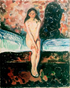 思春期研究。エドヴァルド・ムンク（1863-1944）の絵画 1895年以前 オスロ、Kommunes Kunstsamlinger Munch-Museet (Musee Munch) 作： Edvard Munch