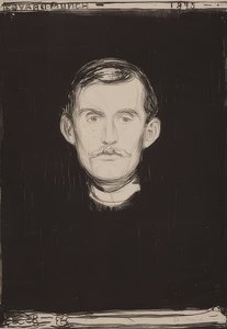 自画像。 1895 作： Edvard Munch