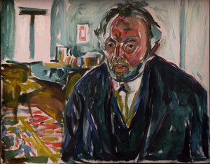 スペイン風邪後の自画像 作： Edvard Munch