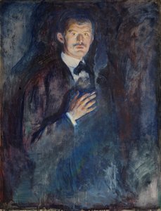 タバコを持つ自画像 作： Edvard Munch