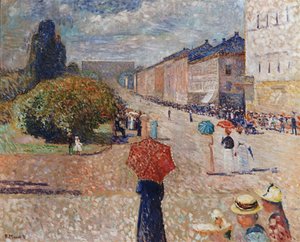 カールヨハンストリートの春の日 作： Edvard Munch