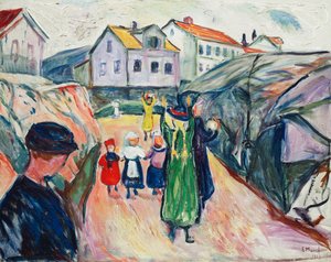 クラゲロの通り（Gate i Kragero）;ドルフシュトラーセクラゲロ（Gate i Kragero） 作： Edvard Munch