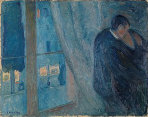 キス、1892年。 作： Edvard Munch