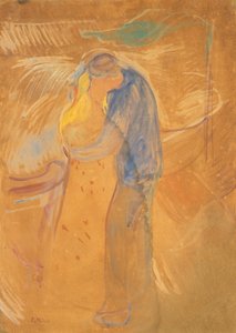 キス、1906-1907。 作： Edvard Munch