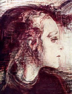 病気の少女、1907 作： Edvard Munch