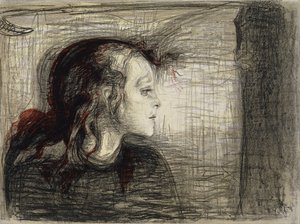 病気の少女;病気の女の子 作： Edvard Munch