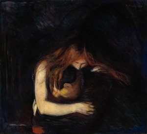 ヴァンパイアの愛と痛み、1894 作： Edvard Munch