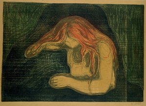 吸血鬼（リトグラフと木版画） 作： Edvard Munch