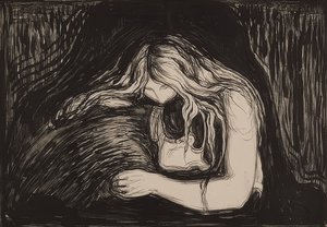 ヴァンパイアII。 1895-1902 作： Edvard Munch