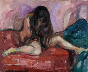 泣いているヌード」は、ムンク、エドヴァルド（1863-1944）の作品です。キャンバスに油彩、サイズ：110x135 作： Edvard Munch