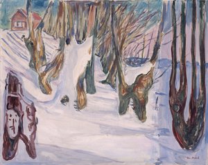 家のある冬景色 作： Edvard Munch