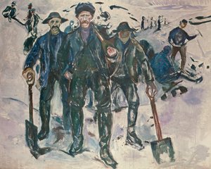 雪の中のウォーカー 作： エドヴァルド・ムンク