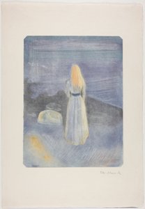 浜辺の若い女性 作： Edvard Munch
