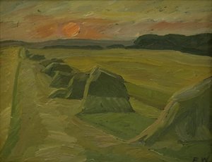 干し草のある風景 作： Edvard Weie