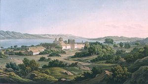 パイネロメネ修道院、ロバート・ヘイヴルが彫った「ギリシャの景色」の第5部からのプレート26 作： Edward (after) Dodwell