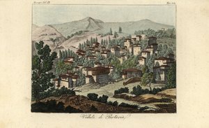 ギリシャ・テッサリー州ポルタリア村の風景 作： Edward (after) Dodwell