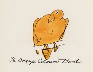 Edward Lear, The Bird Book: The Orange Colored Bird (color litho)
