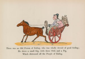 イーリングの老人で、まったく好感を持たない人がいた（カラー版画） 作： Edward (after) Lear