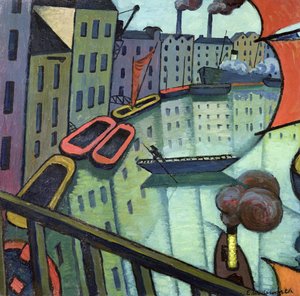 Rotherhithe (キャンバスに油彩) 作： Edward Alexander Wadsworth