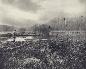 1月のテストの夕べ（モノクロ写真） 作： Edward Alfred Barton