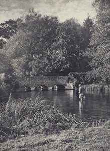 レバートン橋の夕立ち（モノクロ写真） 作： Edward Alfred Barton