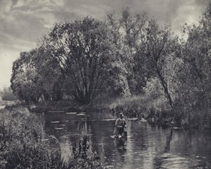 テスト支流にて（モノクロ写真） 作： Edward Alfred Barton