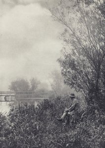 霧が晴れるのを待つ（モノクロ写真） 作： Edward Alfred Barton