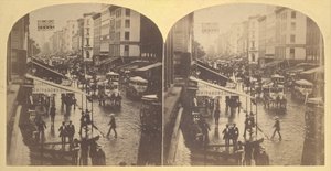 雨の日のブロードウェイ、1859年。 作： Edward Anthony