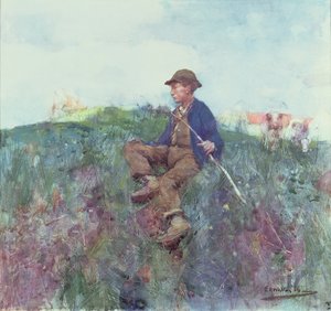 Herdboy、1886（WC） 作： Edward Arthur Walton