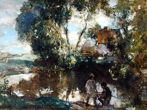 The Pool」（油彩・キャンバス） 作： Edward Arthur Walton