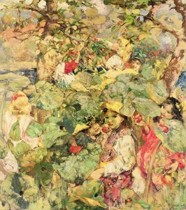 オーチャードで 作： Edward Atkinson Hornel