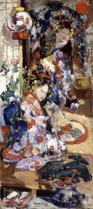 日本の女の子 作： Edward Atkinson Hornel