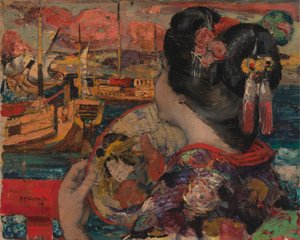 ザ・バルコニー、横浜 作： Edward Atkinson Hornel