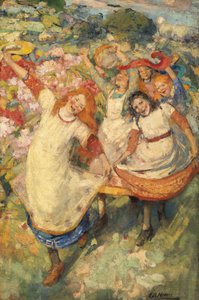 春のダンス（油彩・キャンバス） 作： Edward Atkinson Hornel