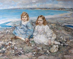 バートラム・F・ロバーツの娘たち 作： Edward Atkinson Hornel