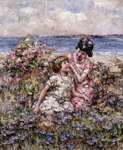 The May Queen（油彩・キャンバス 作： Edward Atkinson Hornel