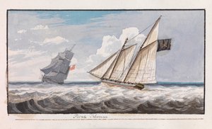 海賊スクーナー、1805年頃（水彩画） 作： Edward Bamfylde Eagles